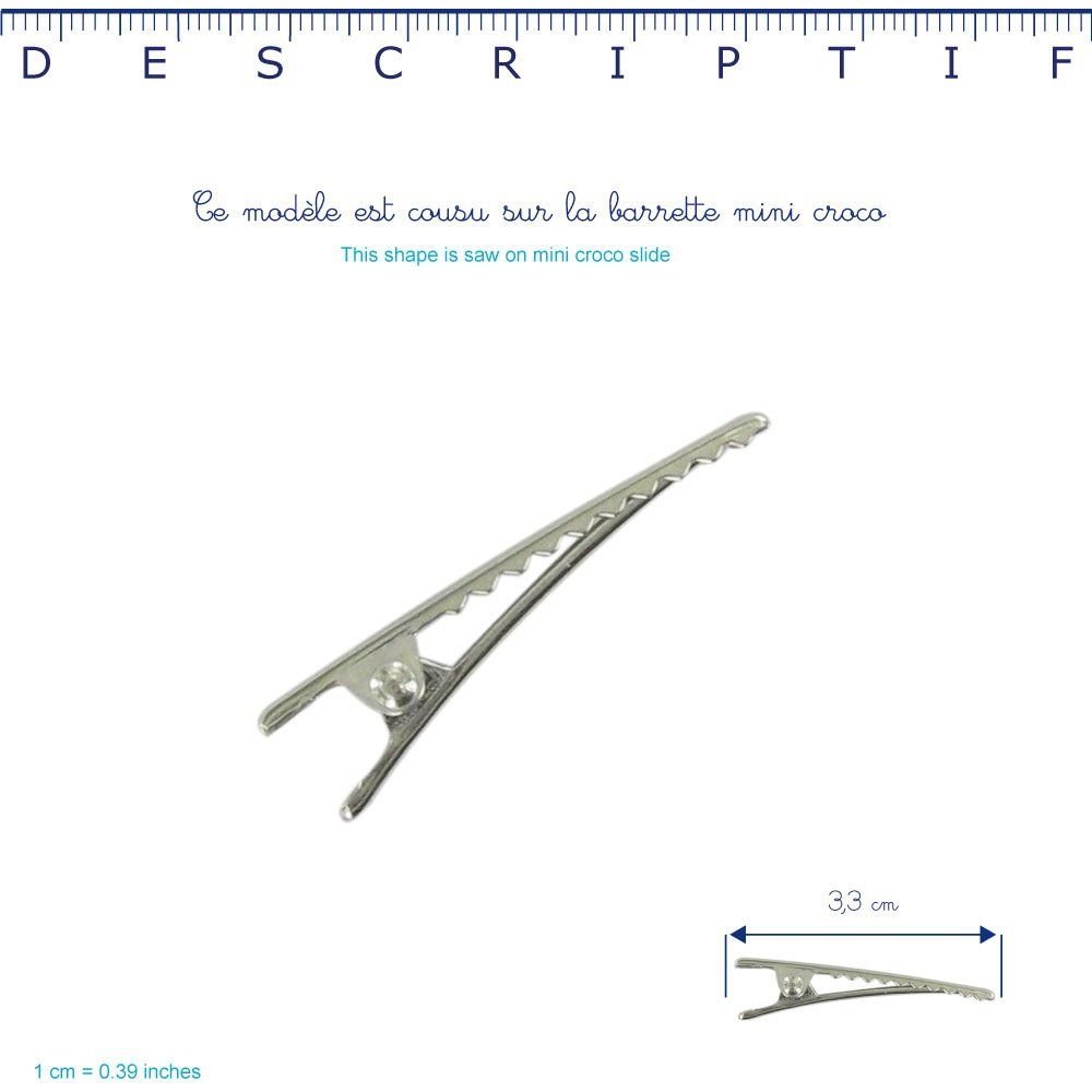 Petite barrette mini bonbon feuillage vermillon