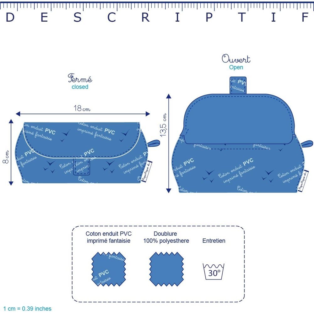 Etui à lunettes paquerette marine