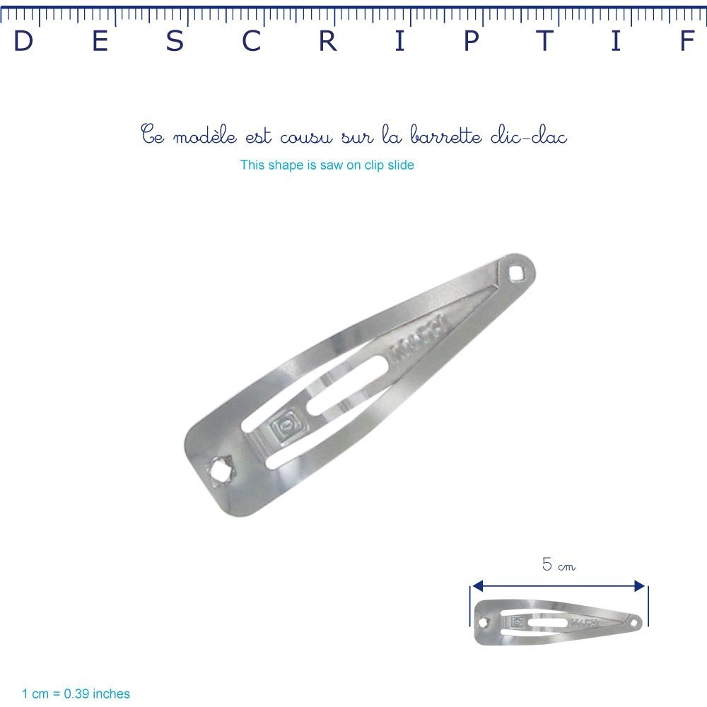 Barrette clic-clac fleur étoile gris