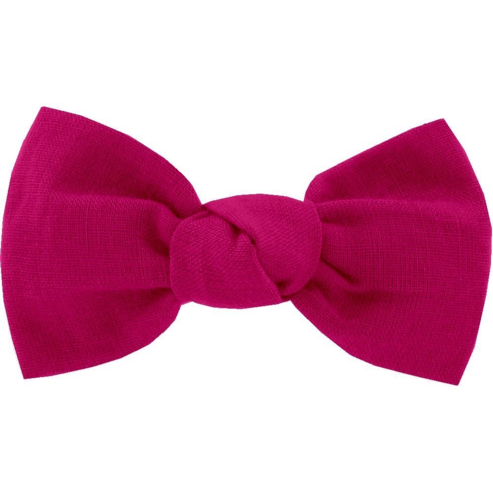 Barrette petit noeud fuchsia