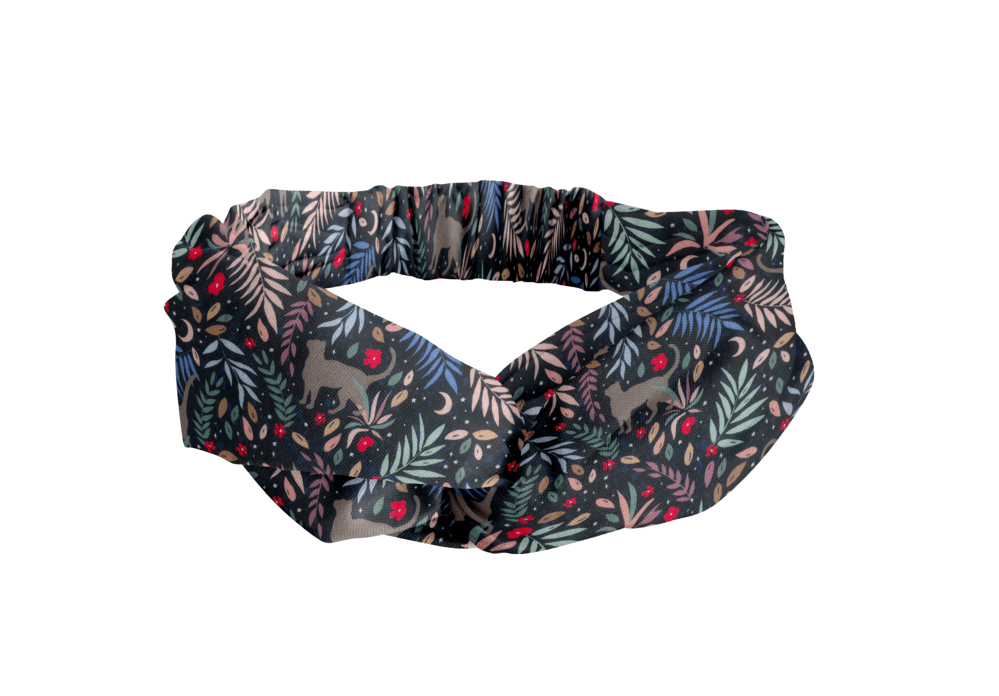 Bandeau croisé nuit féline
