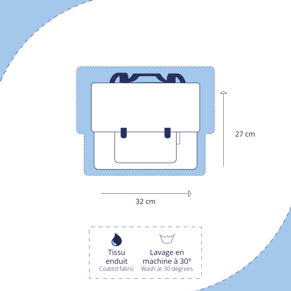 Cartable baleino bleu