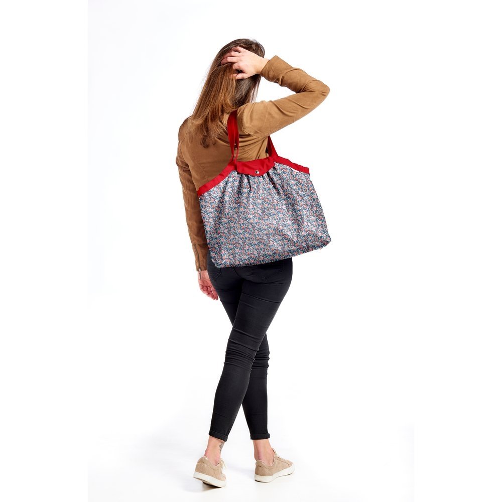 Sac cabas taille moyenne plissé london fleuri