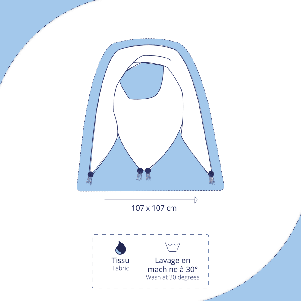 Foulard pompon tartan rouge