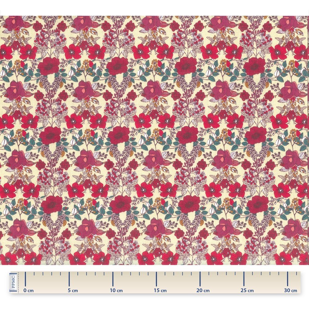 Coupon tissu 50 cm coquelicot