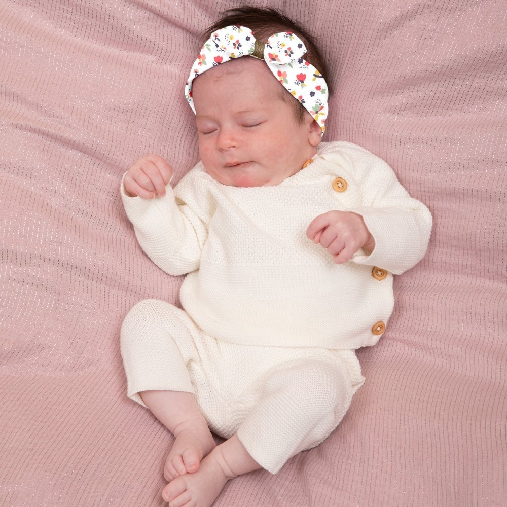 Bandeau jersey bébé noeud reveil printanier