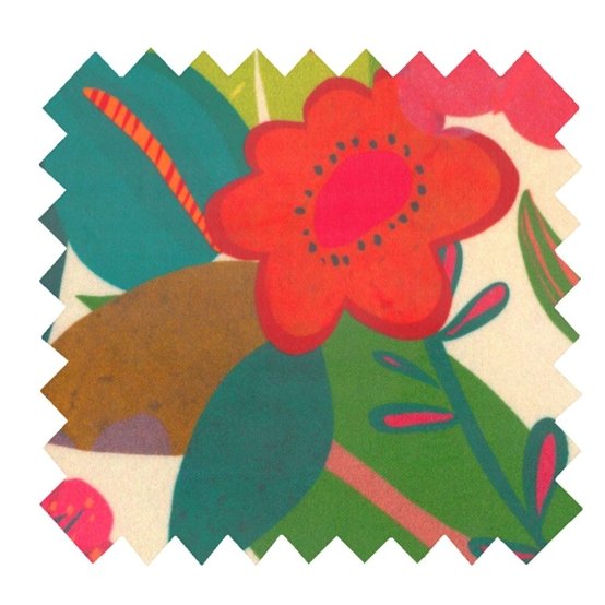 Tissu enduit  au mètre fleurs des iles