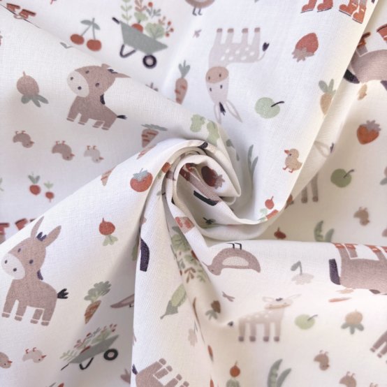 Tissu coton au mètre ex2634 ane botté