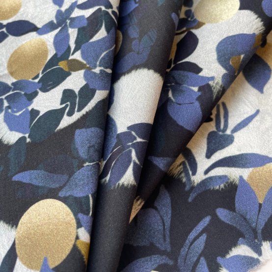 Tissu coton au mètre flocon doré