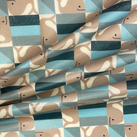 Tissu enduit  au mètre ex2541 baleino vert