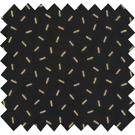 Tissu voile  paille dorée noir