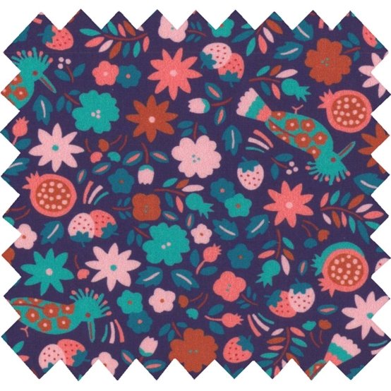 Tissu voile huppette fleurie