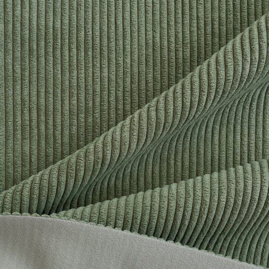 Tissu velours côtelé large kaki