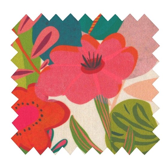 Tissu voile fleurs des iles