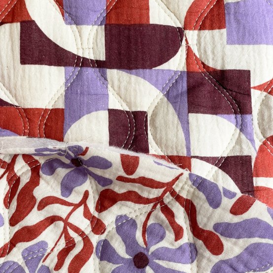 Tissu matelassé ex2646 matelassé pop lilas rouille