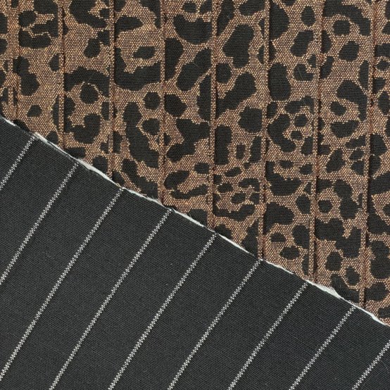Tissu Jacquard leopard matelassé moka
