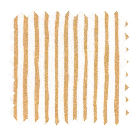 Tissu enduit  au mètre rayé or blanc