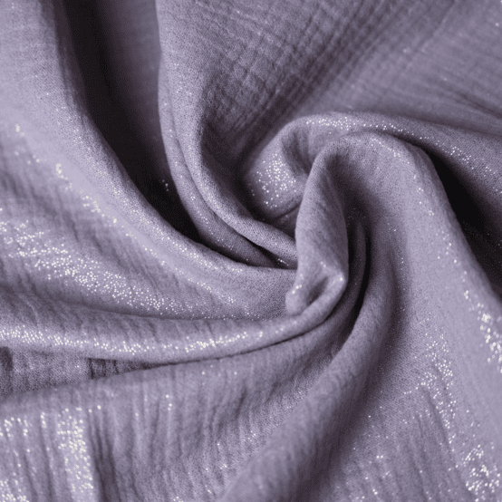 Tissu ex2422 double gaze pailletée mauve