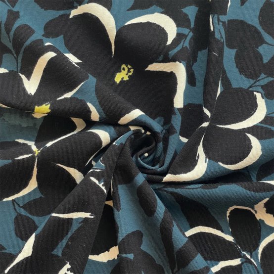 Tissu jersey fleurs d'ombre