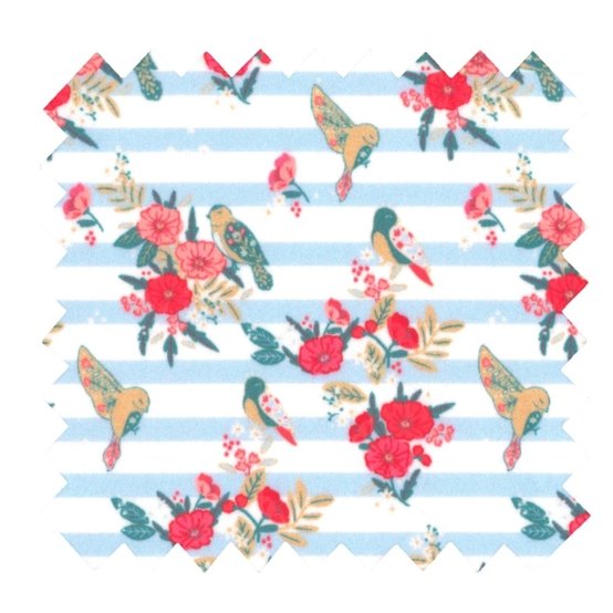 Tissu enduit  au mètre horizons fleuris