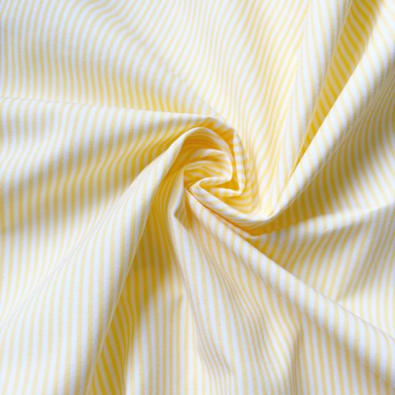 Tissu coton au mètre rayé jaune