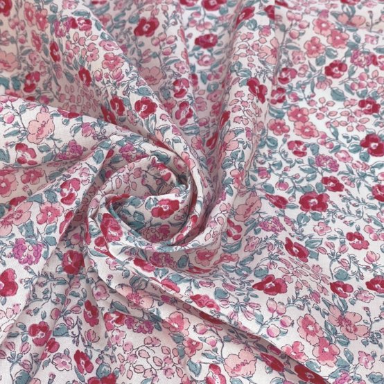 Tissu voile rose grenadine