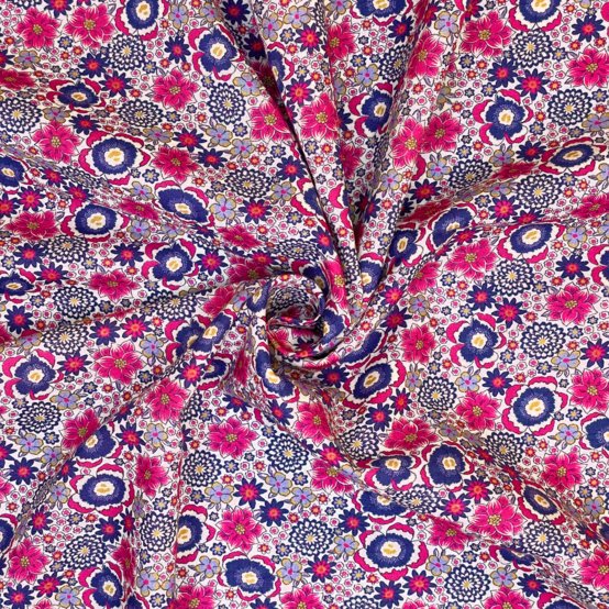 Tissu coton au mètre ex2543 lavandula fuchsia