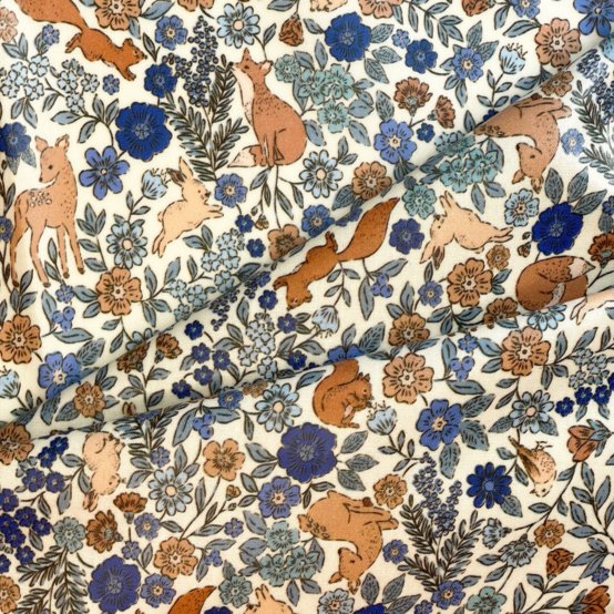 Tissu enduit  au mètre comptine enchantée