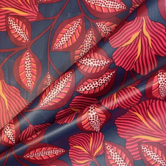 Tissu enduit  au mètre ex2577 calypso bordeaux