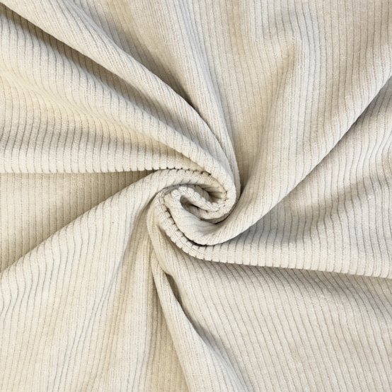 Tissu velours côtelé crème