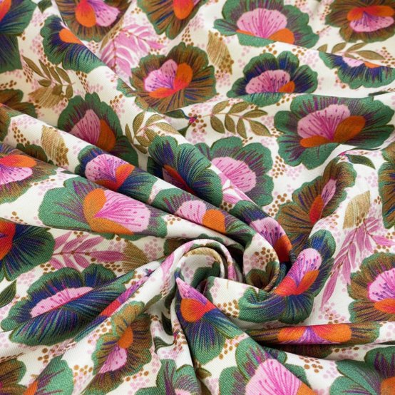 Tissu jersey fleur de thé