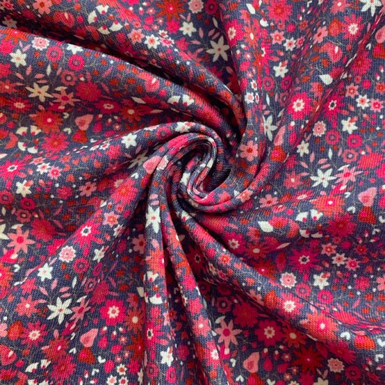 Tissu jersey ex2481 seventies rouge