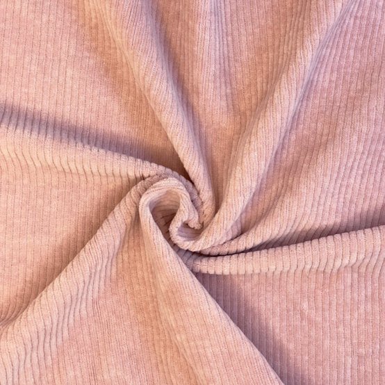 Tissu velours côtelé rose
