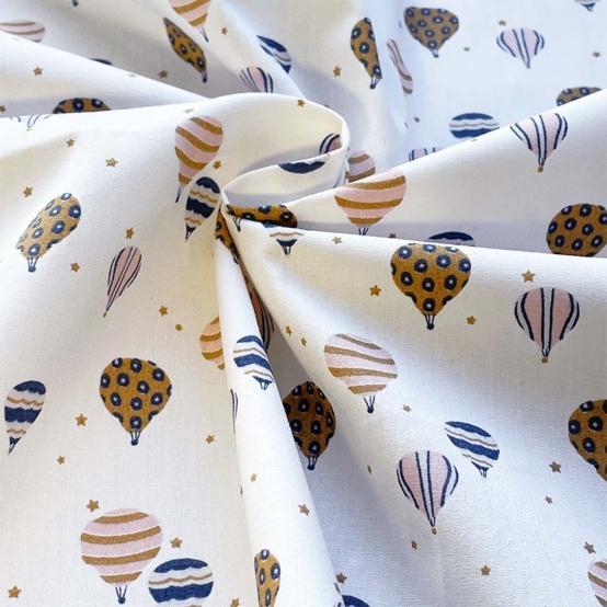 Tissu coton au mètre montgolfiere