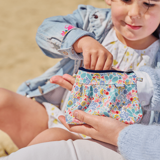 Mini pochette plissée champêtre bleuté