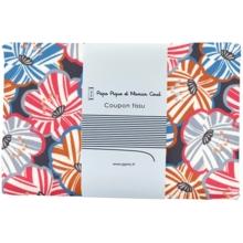 Coupon tissu 1 m anémones rayées