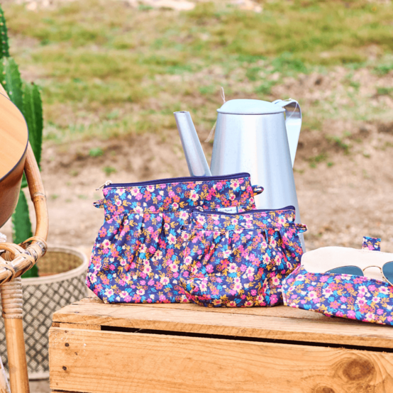 Pochette plissée hippie fleurie