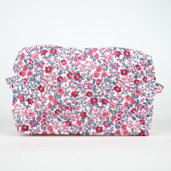 Trousse de toilette rectangle rose grenadine