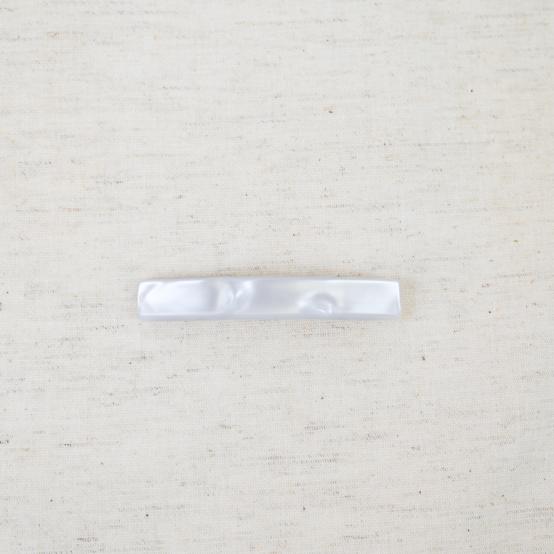 Barrette rectangle moyenne blanc nacré