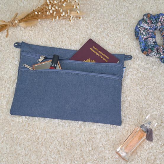 Pochette plate Aloïs jean enduit intérieur