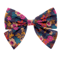 Barrette noeud papillon hippie fleurie