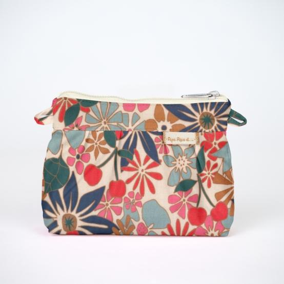 Mini pochette plissée cerise en fleur