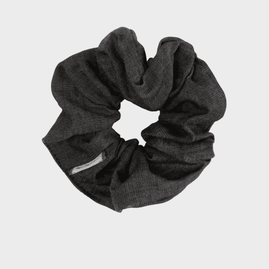 Chouchou jean noir fin