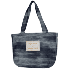 Sac tote bag pliable rayé argent marine