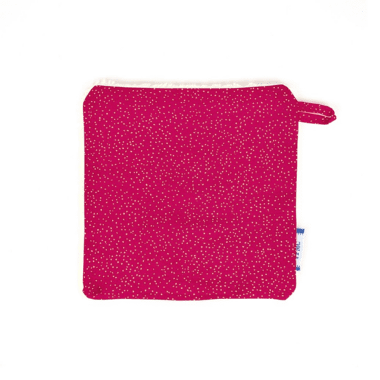 Carré Démaquillant Lavable fuchsia pailleté