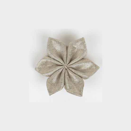 Barrette fleur étoile lin pailleté