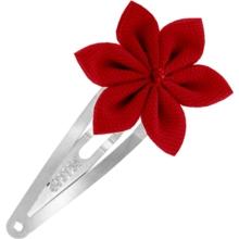 Barrette clic-clac fleur étoile rouge