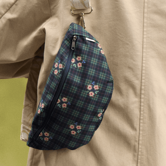 Sac banane tartan fleuri