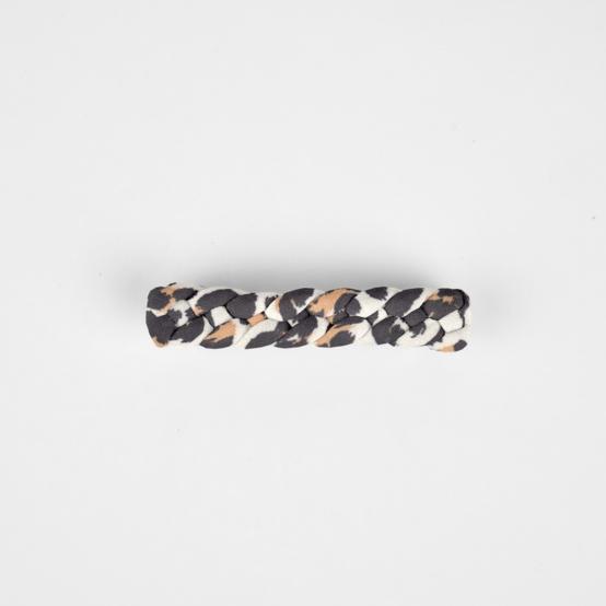 Barrette cheveux tressée leopard