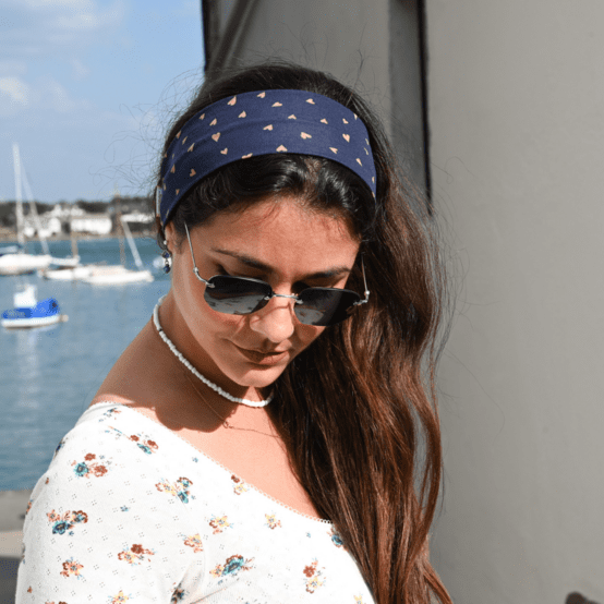 Bandeau jersey argyle bleu